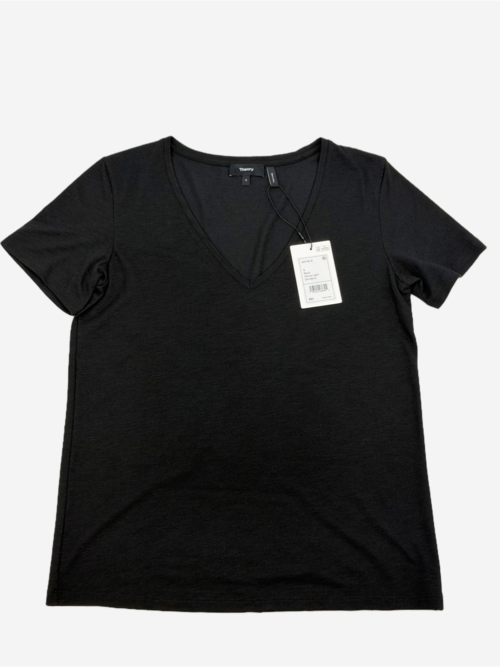 Theory Dayne B Atmos Light Modal Blend V-Neck Tee Black Size Small NWT